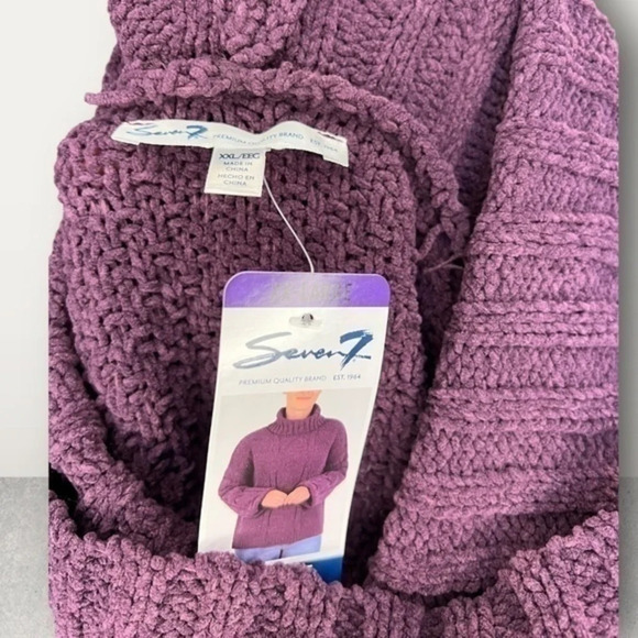 NWT ~ SEVEN 7 CHENILLE SWEATER ~ BLACKBERRY WINE COLOR ~ SIZE XXL - Picture 4 of 8